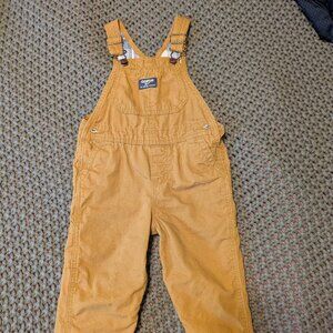 OshKosh B'gosh 24M Mustard Yellow Overalls | Button Closure Legs